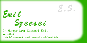 emil szecsei business card